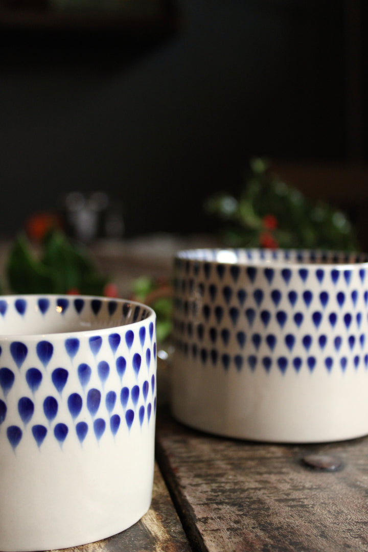 Drop Mug - Cream & Indigo Large/Small