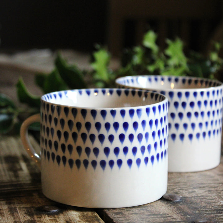 Drop Mug - Cream & Indigo Large/Small