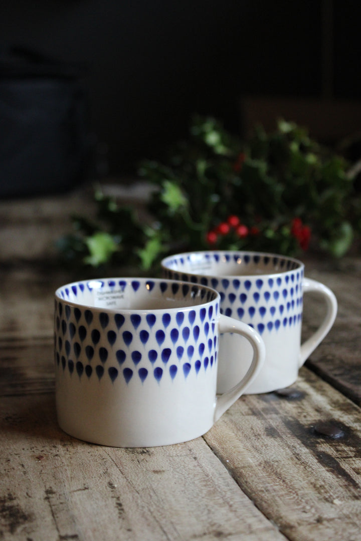 Drop Mug - Cream & Indigo Large/Small