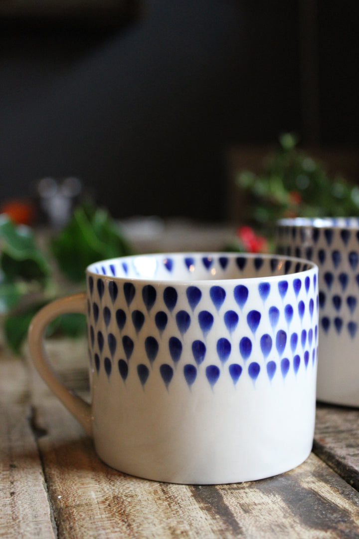 Drop Mug - Cream & Indigo Large/Small